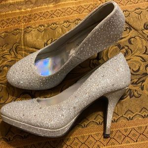 Hot Tomato Silver Sequenced Heels